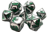 Old School 7 Piece DnD RPG Metal Dice Set: Dragon Forged