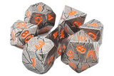 Old School 7 Piece DnD RPG Metal Dice Set: Orc Forged