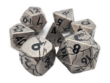 Old School 7 Piece DnD RPG Metal Dice Set: Orc Forged