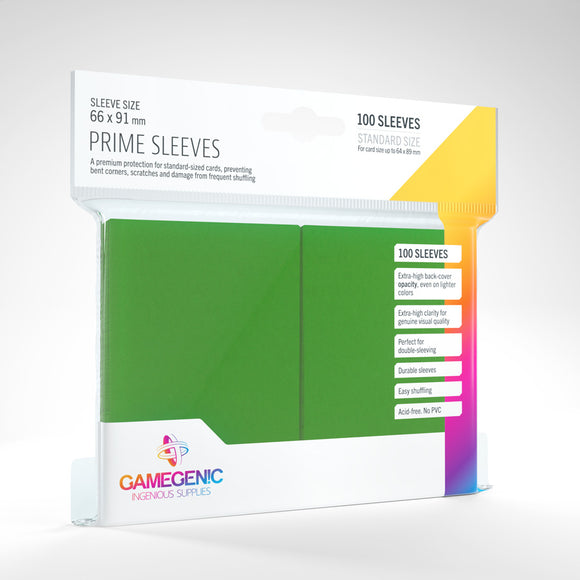 Gamegenic 66 X 91 Prime Sleeves 100 Count Green